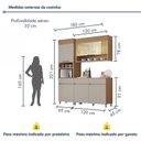Ver imagem 3 de Cozinha Completa Modulada 3 Peças 5 Portas 3 Gavetas 100% MDF Vidro Reflecta Realeza Premium