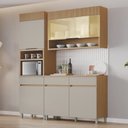 Ver imagem 1 de Cozinha Completa Modulada 3 Peças 5 Portas 3 Gavetas 100% MDF Vidro Reflecta Realeza Premium