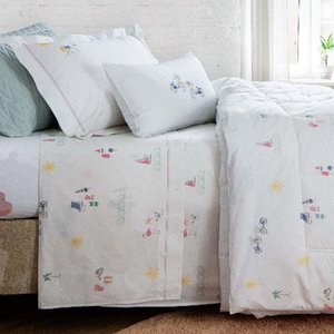 Jogo de Cama Solteiro 200 Fios Riviera Francesa - Naturalle Fashion Estampado