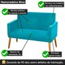 Namoradeira Nina Pés Palito Suede Azul Turquesa - 5