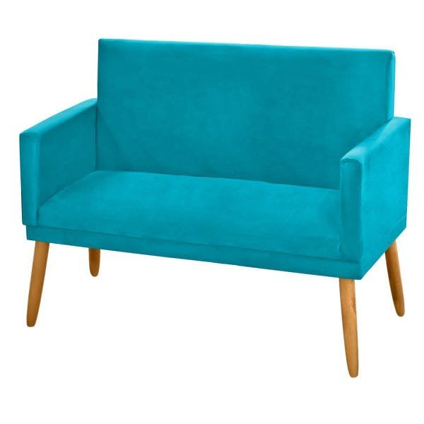 Namoradeira Nina Pés Palito Suede Azul Turquesa - 2