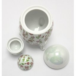 Conjunto Páscoa - Flores Vermelhas Cerâmica Maria Sofia - 5