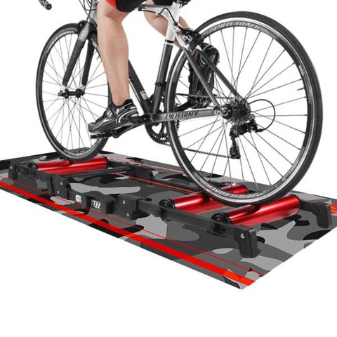 Tapete para Rolo de Treino de Bike Yoga Pilates Camuflado Cinza e Preto 66x185cm Casa Dona