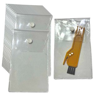 Embalagem Multiuso Pvc Cristal com Botão 9x15cm Kit 50unds