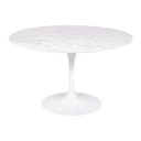 Ver imagem 1 de Mesa Saarinen Redonda Carrara 124cm - Base Branca