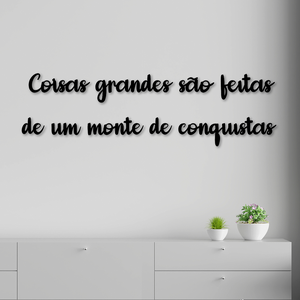 Letreiro de Parede Coisas Grandes são Feitas de um Monte de Conquistas em MDF