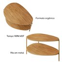 Ver imagem 6 de Mesa de Centro Orgânica 2 Níveis em MDF com Pés de Metal para Sala de Estar Moderna