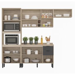Cozinha Modulada Firenze FI0003 Avena Grafito - Demóbile - 3