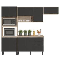Cozinha Modulada Firenze FI0003 Avena Grafito - Demóbile - 1