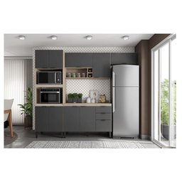 Cozinha Modulada Firenze FI0003 Avena Grafito - Demóbile - 4