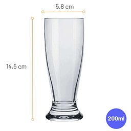 Jogo de 12 Copos Tulipa Munich de Vidro 200ml para Chopp e Cerveja Nadir Figueiredo - 3