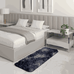 Tapete Passadeira Quarto Antiderrapante Mesclado Preto 50 X 140 Cm - 1