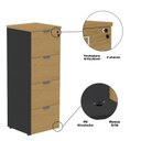 Ver mais imagens de Arquivo para Pasta Suspensa com Chave 4 Gavetas Linha P25 128cmx45,7cm Preto