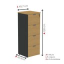 Ver imagem 4 de Arquivo para Pasta Suspensa com Chave 4 Gavetas Linha P25 128cmx45,7cm Preto