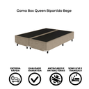Ver imagem 3 de Cama Box Queen Bipartido 158×198 Bege – Base Reforçada