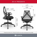 Ver imagem 2 de Cadeira Presidente Escritório Plaxmetal Bix – Preta – 2408