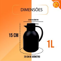Garrafa Térmica 1l com Gatilho:preta - 2