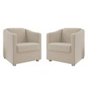 Ver imagem 1 de Kit 2 Poltronas Decorativa Tilla Suede Bege DalPoz Estofados