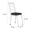 Ver imagem 2 de Kit 6 Cadeiras de Cozinha Delaware Estampado Imbuia Pés de Ferro Branco