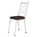 Ver imagem 3 de Kit 6 Cadeiras de Cozinha Delaware Estampado Imbuia Pés de Ferro Branco