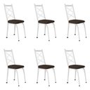 Ver imagem 1 de Kit 6 Cadeiras de Cozinha Delaware Estampado Imbuia Pés de Ferro Branco