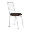 Ver imagem 4 de Kit 6 Cadeiras de Cozinha Delaware Estampado Imbuia Pés de Ferro Branco