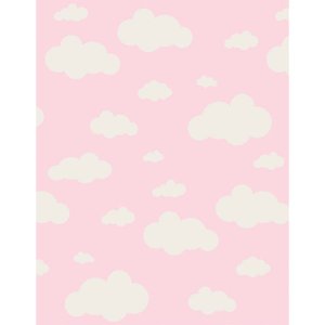 Tapete Infantil Estampa Nuvens Antiderrapante e Antialérgico 1,0 x 1,4 Metros Rosa Casa Dona