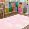 Tapete Infantil Estampa Nuvens Antiderrapante e Antialérgico 1,0 x 1,4 Metros Rosa Casa Dona - 4