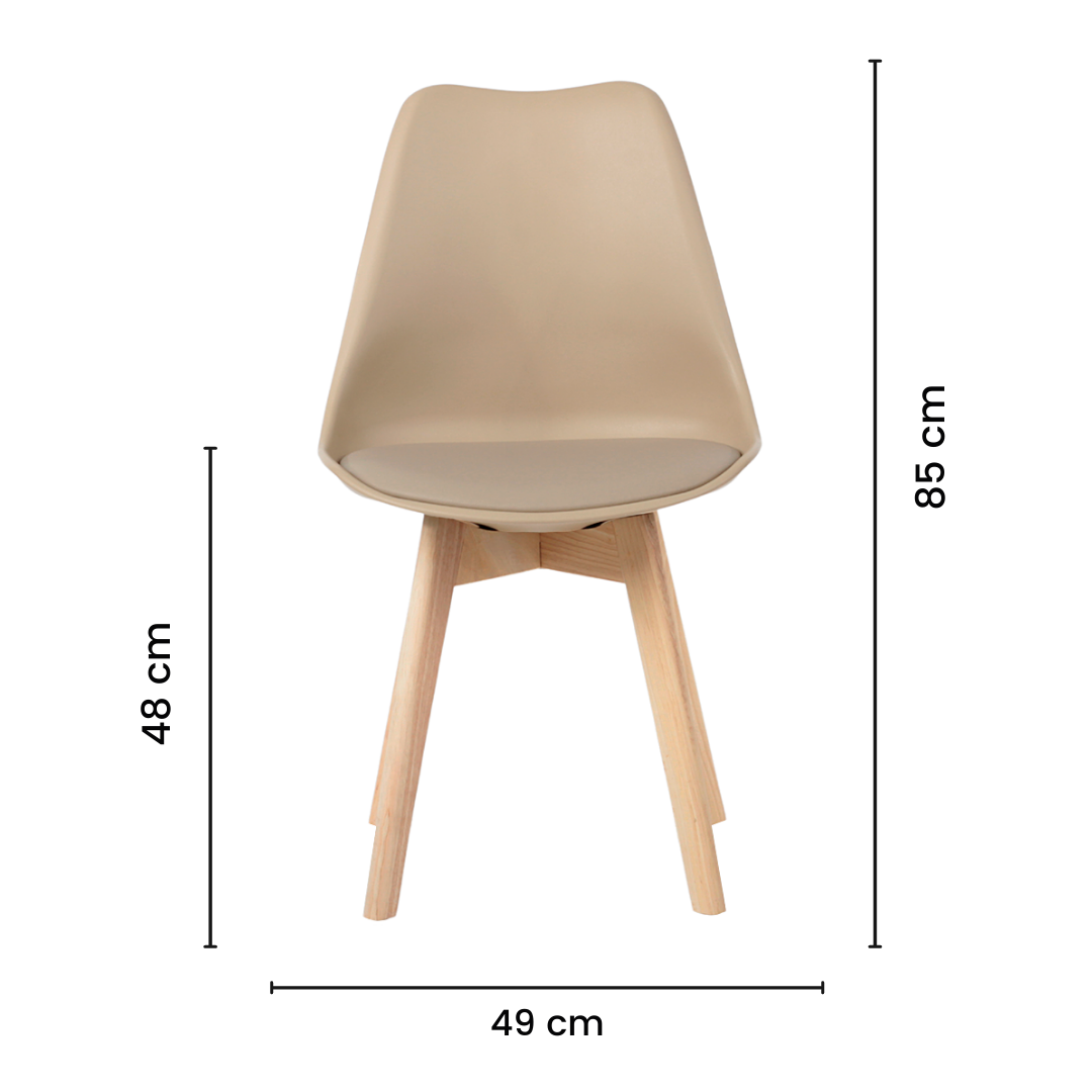 Kit 6 Cadeiras Design Leda Eames Estofada Wood Fendi - 8