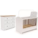 Ver imagem 2 de Quarto Bebê Smile 3 Peças Creme Carvalho com Colchão