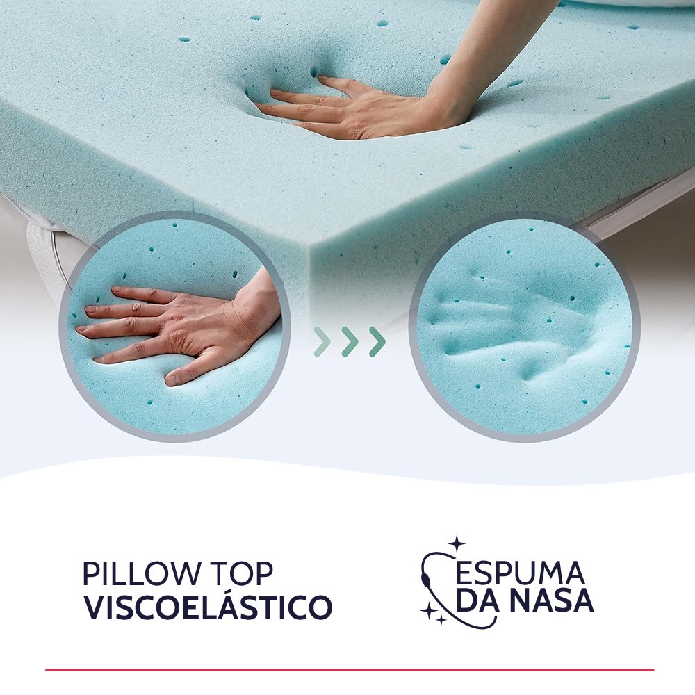 Colchão King Bf Molas Ensacadas Espuma Nasa Viscoelástica Ortopédico D33 com Pillow - 3