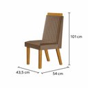 Ver imagem 5 de Conjunto Mesa de Jantar com Vidro e 6 Cadeiras 160cm Multimóveis Crljm-CON026 Madeirado/Bege