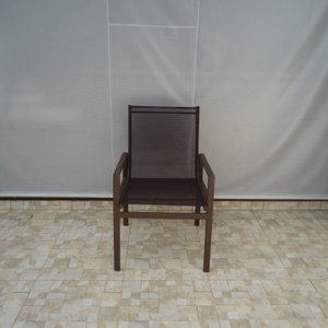 Cadeira Búzios - Alumínio Marrom com Tela Sling Marrom MÓVEIS E LAZER