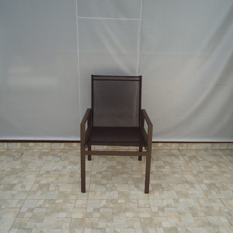 Cadeira Búzios - Alumínio Marrom com Tela Sling Marrom MÓVEIS E LAZER