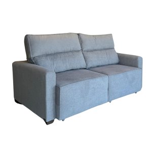 Sofá Estofado Macio Retrátil Reclinável em Boucle 2 Lugares:titânio