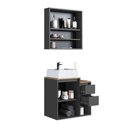 Ver imagem 5 de Conjunto Banheiro Gabinete Cuba Espelheira 3 Portas 2 Gavetas 60cm Multimóveis Crart-CON008 Grafite