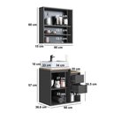 Ver imagem 4 de Conjunto Banheiro Gabinete Cuba Espelheira 3 Portas 2 Gavetas 60cm Multimóveis Crart-CON008 Grafite
