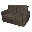 Ver imagem 3 de Sofá Cama Sirius 2 Lugares Retrátil 140cm Marrom Matrix