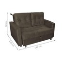 Ver imagem 4 de Sofá Cama Sirius 2 Lugares Retrátil 140cm Marrom Matrix