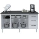 Ver imagem 5 de Balcao Com Tampo 150cm 9130x9310 Branco Preto Mobbs