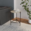 Ver imagem 1 de Mesa Lateral Industrial Marbella para Sala Quarto Sofá Apoio Decor Estilo Moderno - Cobre/preto
