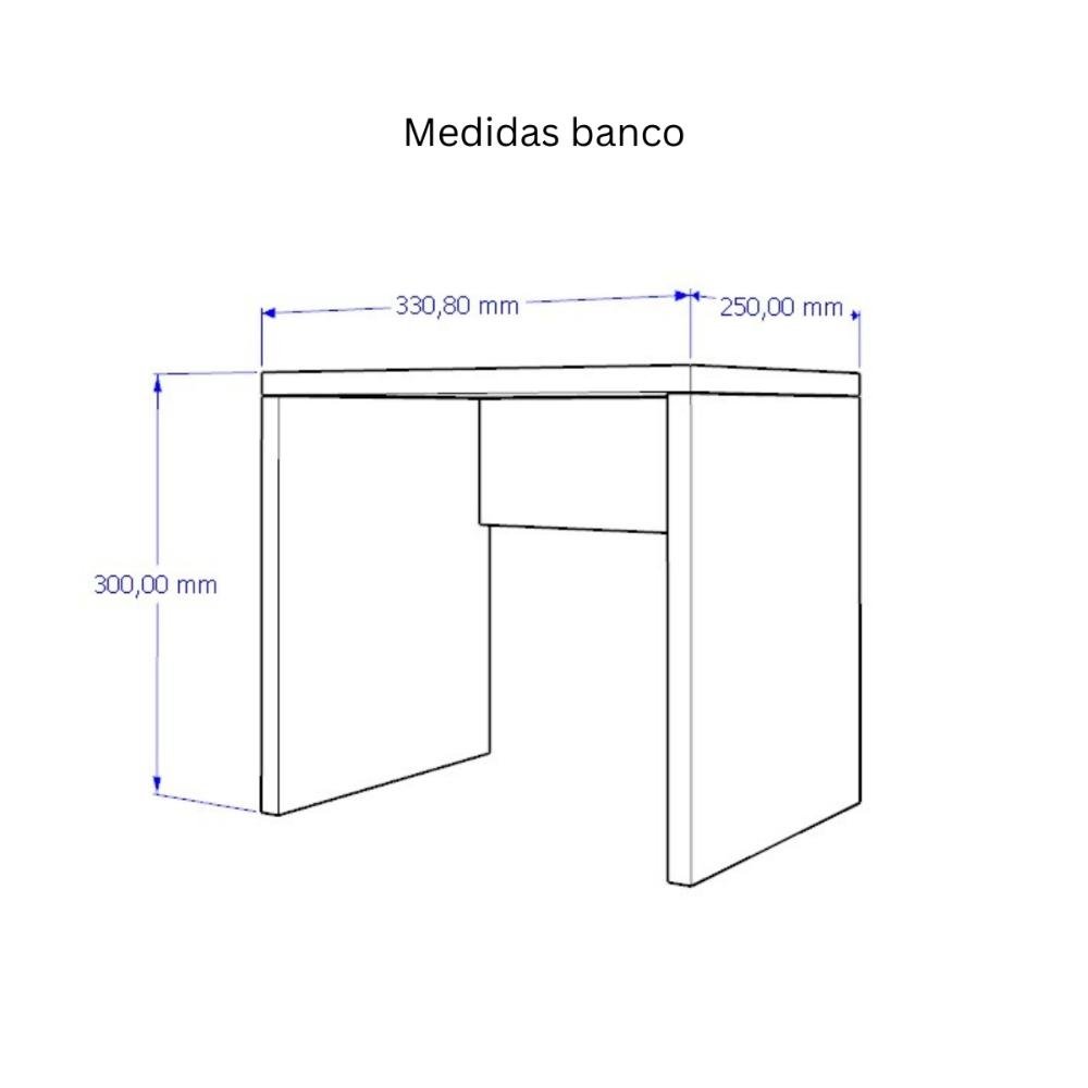 Mesa C/ 1 Baú e Banco Organizador de Brinquedos P/ Quarto de Criança Branco - 8