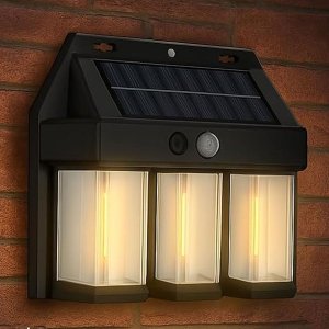 Luminaria Solar Led Filamento Arandela Sensor de Presença Movimento Ambiente Externo Iluminaçao Jard