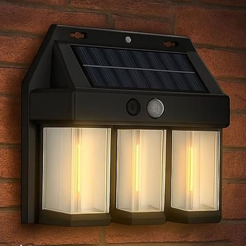 Luminaria Solar Led Filamento Arandela Sensor de Presença Movimento Ambiente Externo Iluminaçao Jard