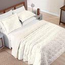 Ver imagem 5 de Coordenado Cobre Leito e Cobertor Tok Max Queen Ultrasoft Alto Relevo Dupla Face - Palha