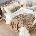 Ver imagem 1 de Coordenado Cobre Leito e Cobertor Tok Max Queen Ultrasoft Alto Relevo Dupla Face - Palha