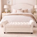 Ver imagem 2 de Puff Baú 160cm Charles Bouclé Off White - Sallar Home
