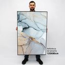 Ver imagem 2 de Quadro Decorativo em Canvas Abstrato Mármore Cores Suaves TaColado Moldura Flutuante 4,5cm Freijó 12