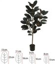 Ver imagem 1 de Planta Artificial Arvore Ficus Elastica Real Toque C/pote X46 Verde Purpura 1,3cm