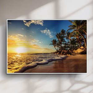 Quadro Decorativo Praia com Coqueiro